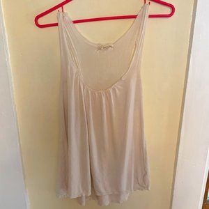 Pins and Needles White Low Cut Tank Large